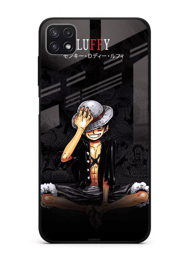 luffy reflection dark anime art Samsung F42 5G glass cover emotional pirate moment case