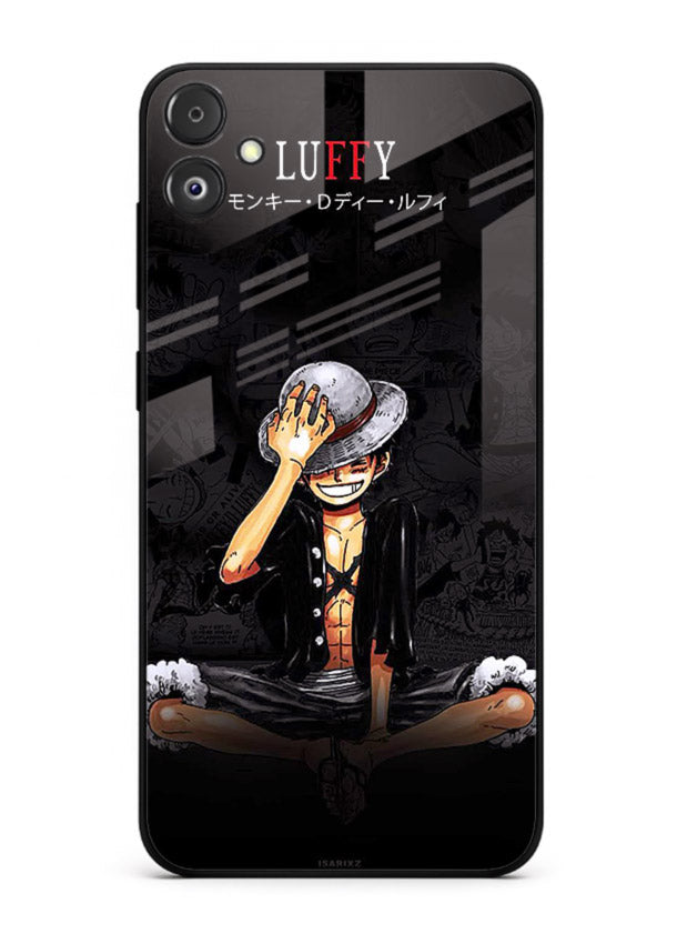 luffy reflection dark anime art Samsung F05 5G glass cover emotional pirate moment case