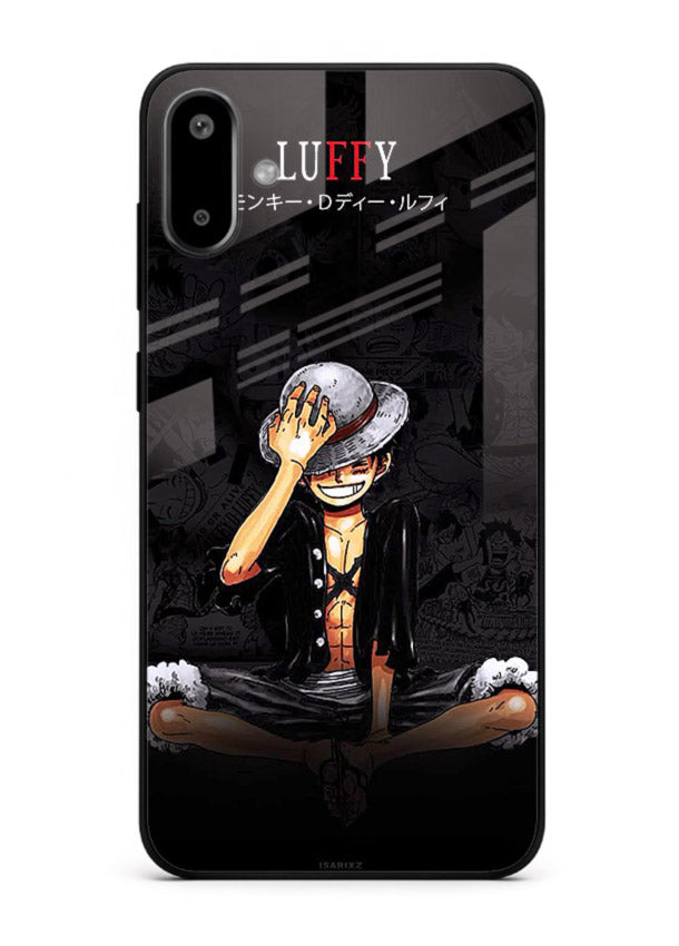 luffy reflection dark anime art Samsung F06 5G glass cover emotional pirate moment case