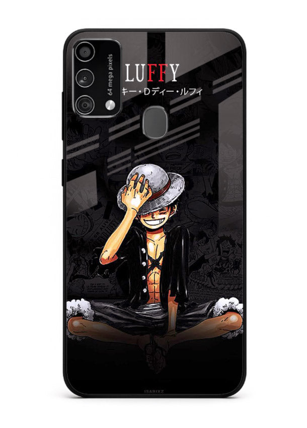 luffy reflection dark anime art Samsung F41 glass cover emotional pirate moment case