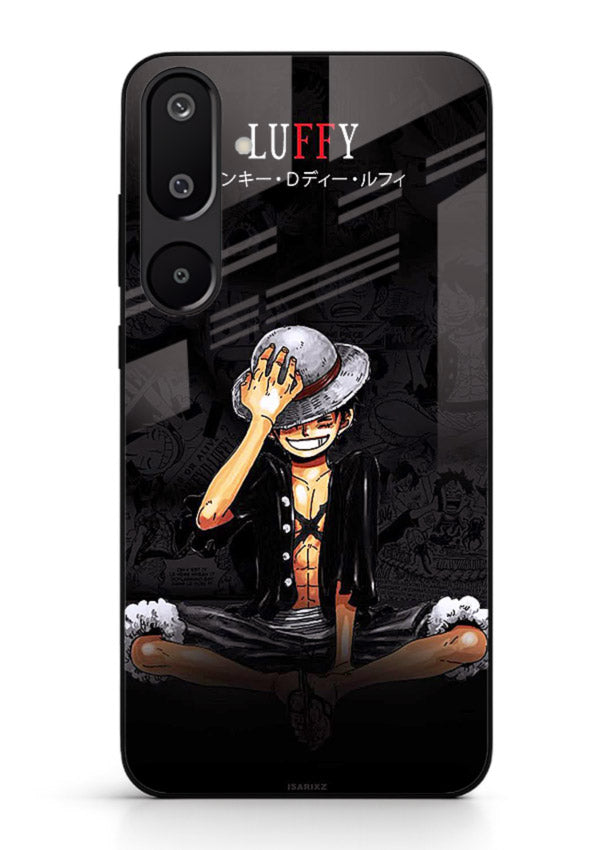 luffy reflection dark anime art Samsung M16 5G glass cover emotional pirate moment case