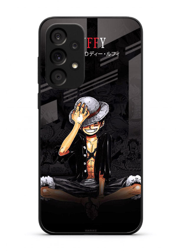 luffy reflection dark anime art Samsung A33 5G glass cover emotional pirate moment case