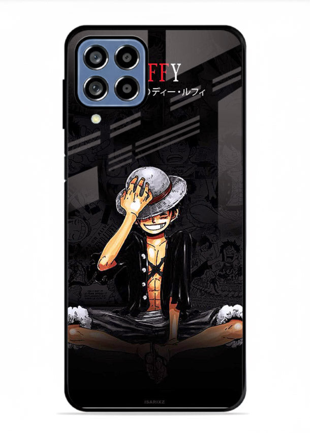 luffy reflection dark anime art Samsung M53 5G glass cover emotional pirate moment case