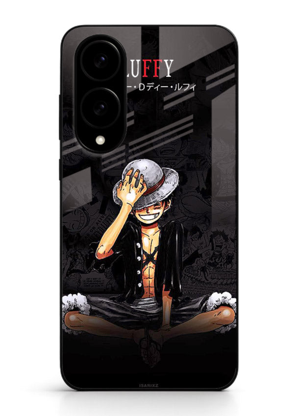 luffy reflection dark anime art Samsung S25 Edge glass cover emotional pirate moment case