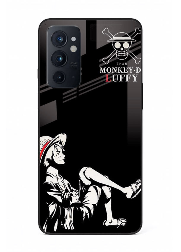 luffy sitting shadow minimal anime art OnePlus 9RT glass cover calm pirate case