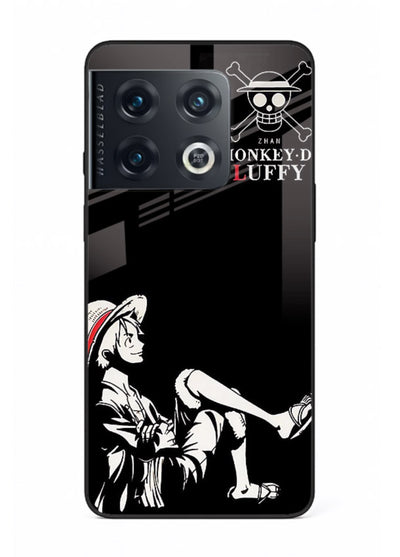 luffy sitting shadow minimal anime art OnePlus 10 Pro glass cover calm pirate case