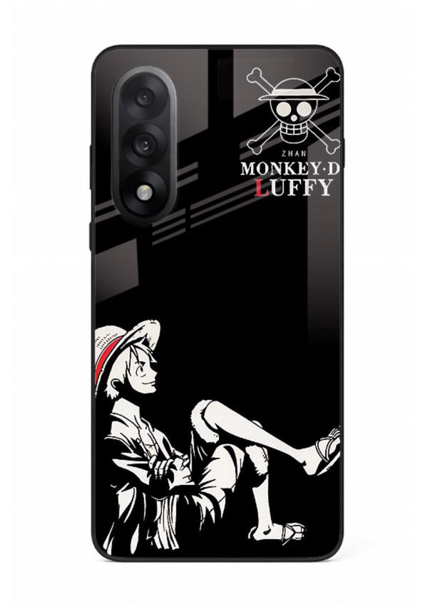 luffy sitting shadow minimal anime art OnePlus Nord 5 glass cover calm pirate case