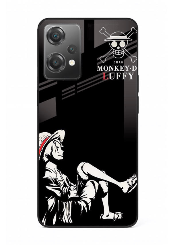 luffy sitting shadow minimal anime art OnePlus Nord CE2 Lite 5G glass cover calm pirate case