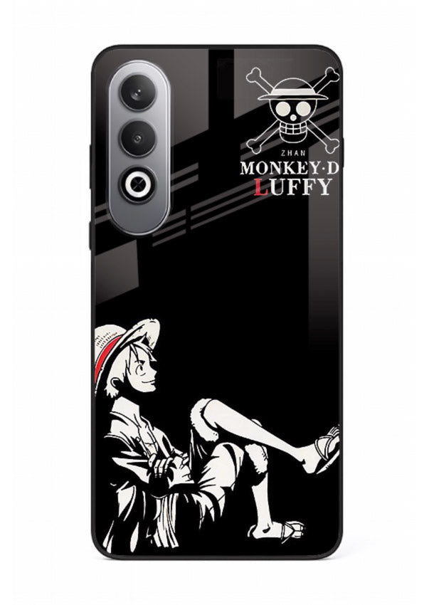 luffy sitting shadow minimal anime art OnePlus Nord CE4 glass cover calm pirate case
