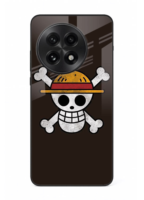 luffy skull logo minimal anime art OnePlus 13 glass cover pirate emblem case