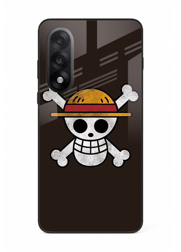 luffy skull logo minimal anime art OnePlus Nord 5 glass cover pirate emblem case