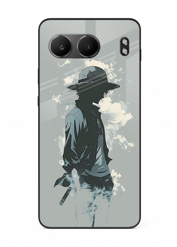 luffy smoky silhouette blue anime art OnePlus Nord 4 glass cover stylish mist design case