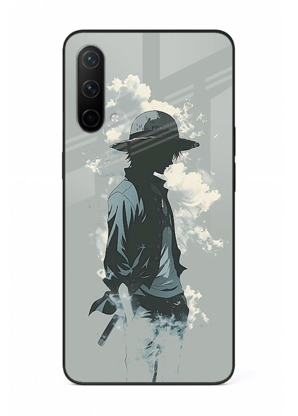 luffy smoky silhouette blue anime art OnePlus Nord CE 5G glass cover stylish mist design case