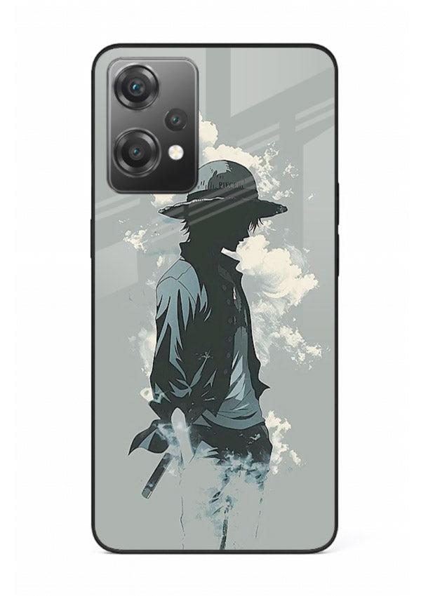 luffy smoky silhouette blue anime art OnePlus Nord CE2 Lite 5G glass cover stylish mist design case