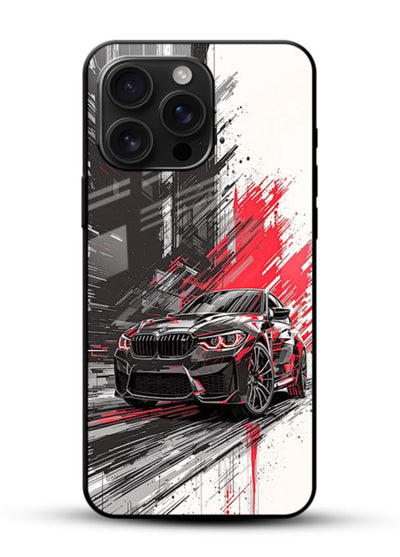 BMW M2 drifting with red brush stroke effect in high speed motion design - 1