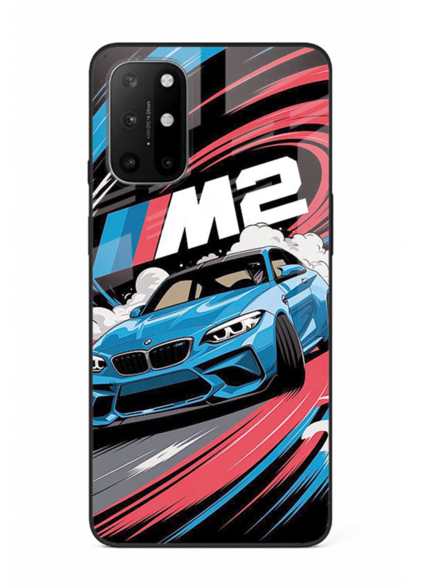 BMW M2 with racing graphic motion effect and sporty design layout for OnePlus 8T