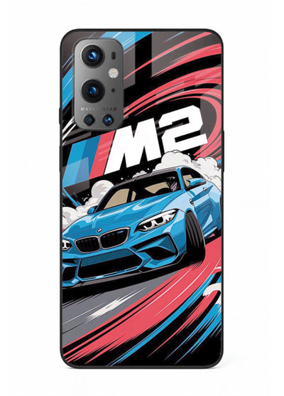 BMW M2 with racing graphic motion effect and sporty design layout for OnePlus 9