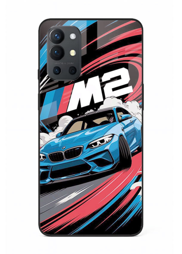 BMW M2 with racing graphic motion effect and sporty design layout for OnePlus 9R