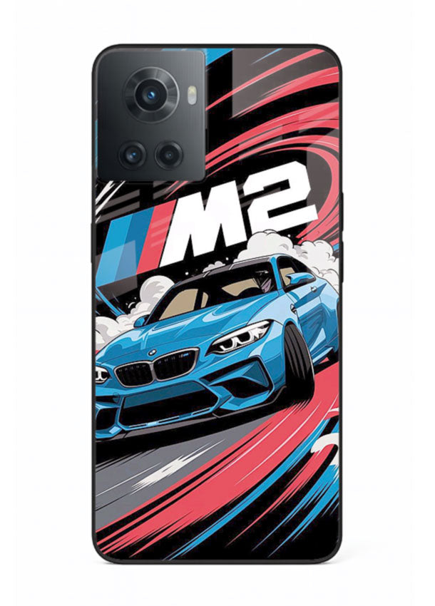 BMW M2 with racing graphic motion effect and sporty design layout for OnePlus 10R