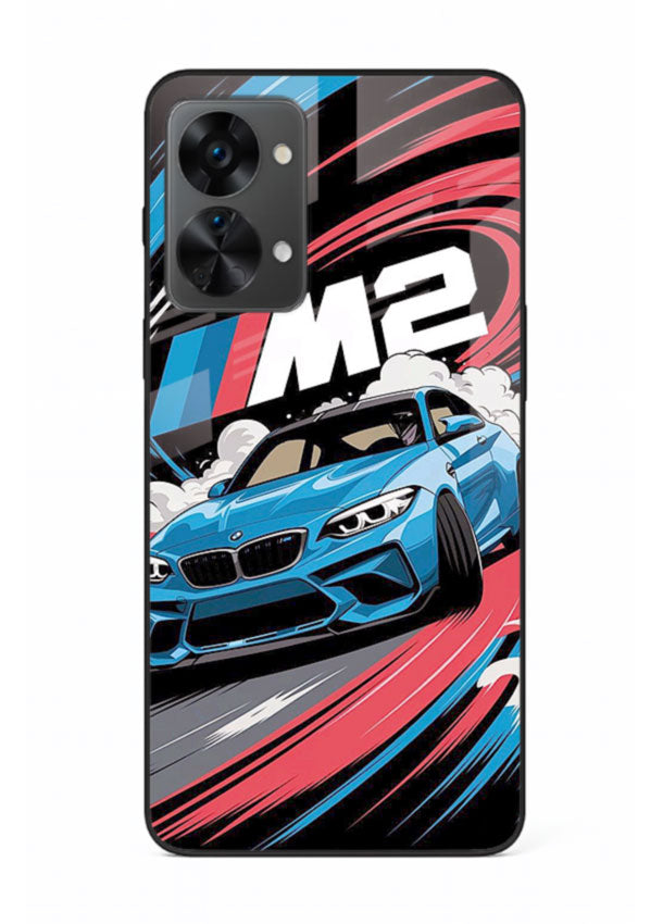 BMW M2 with racing graphic motion effect and sporty design layout for OnePlus Nord 2T