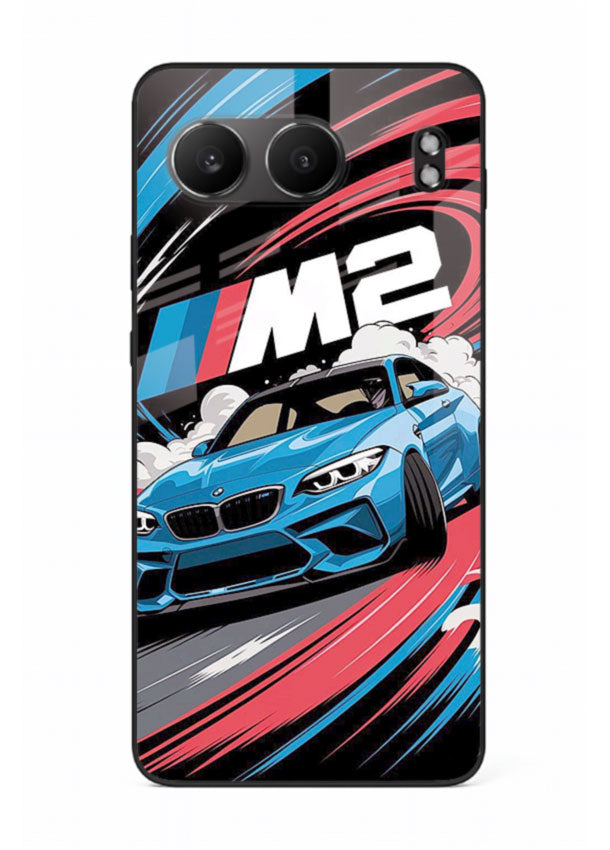 BMW M2 with racing graphic motion effect and sporty design layout for OnePlus Nord 4