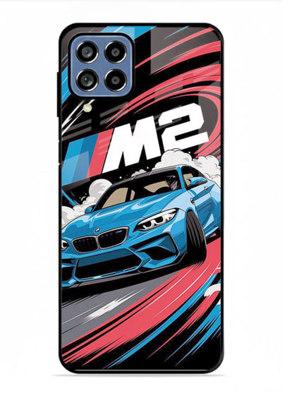 BMW M2 with racing graphic motion effect and sporty design layout for Samsung M53 5G