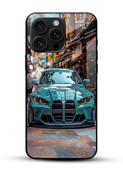 Teal BMW M4 in urban street setting with bold modern styling - 1
