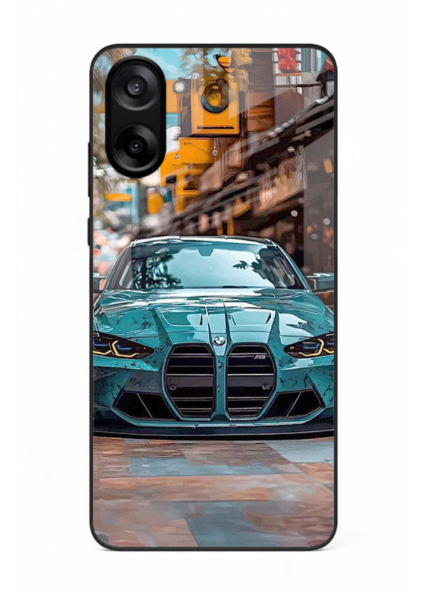 Teal BMW M4 in urban street setting with bold modern styling for OnePlus Nord CE5