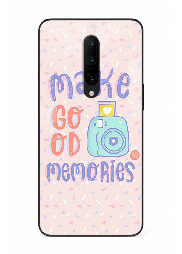 Make Good Memories pastel quote artwork OnePlus 8 glass back cover