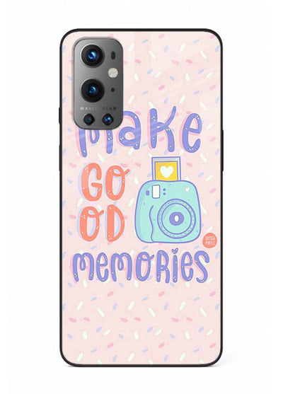 Make Good Memories pastel quote artwork OnePlus 9 glass back cover