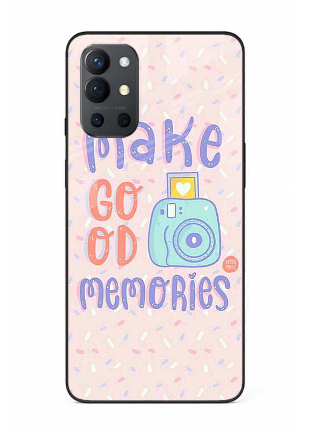 Make Good Memories pastel quote artwork OnePlus 9R glass back cover