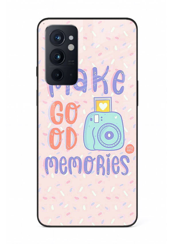 Make Good Memories pastel quote artwork OnePlus 9RT glass back cover