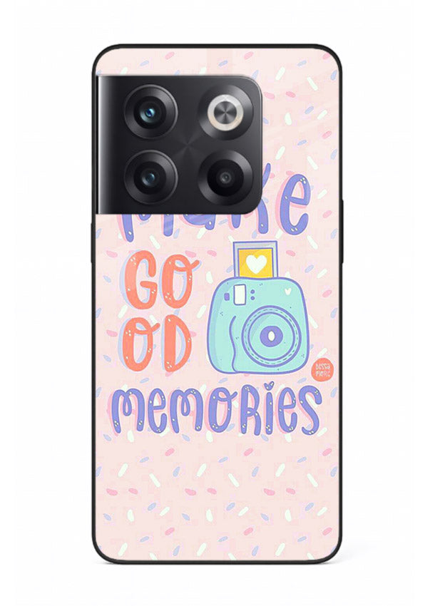 Make Good Memories pastel quote artwork OnePlus 10T glass back cover