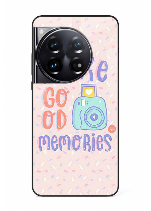 Make Good Memories pastel quote artwork OnePlus 12 glass back cover