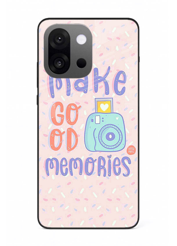 Make Good Memories pastel quote artwork OnePlus 13s glass back cover