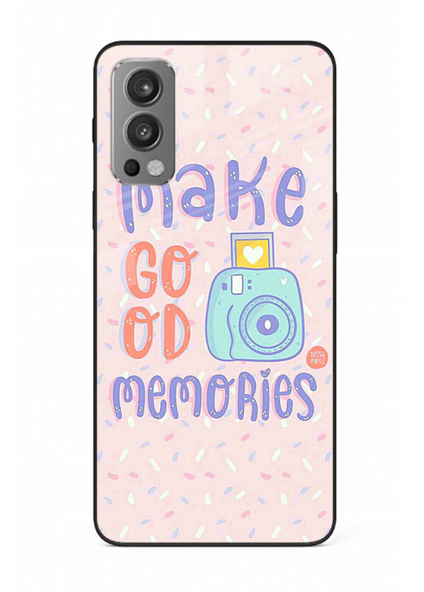Make Good Memories pastel quote artwork OnePlus Nord 2 glass back cover
