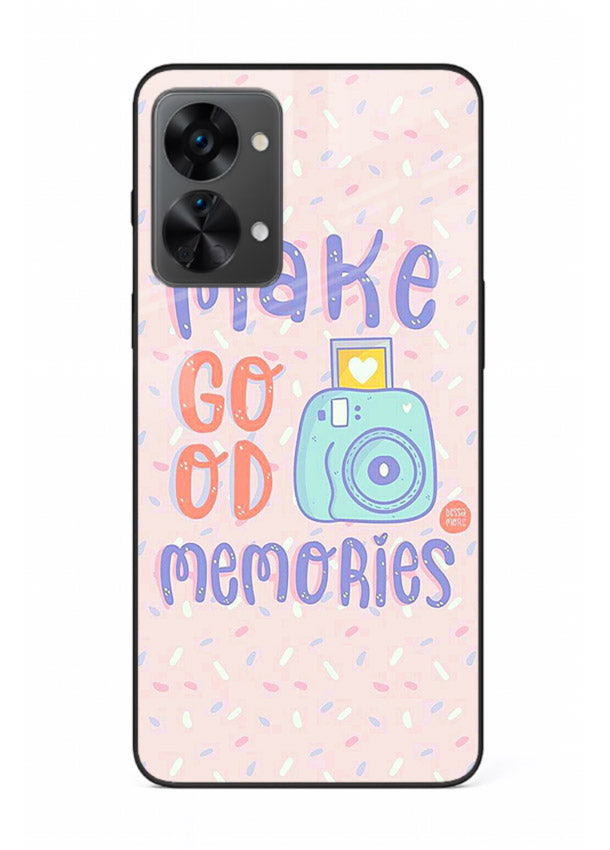Make Good Memories pastel quote artwork OnePlus Nord 2T glass back cover