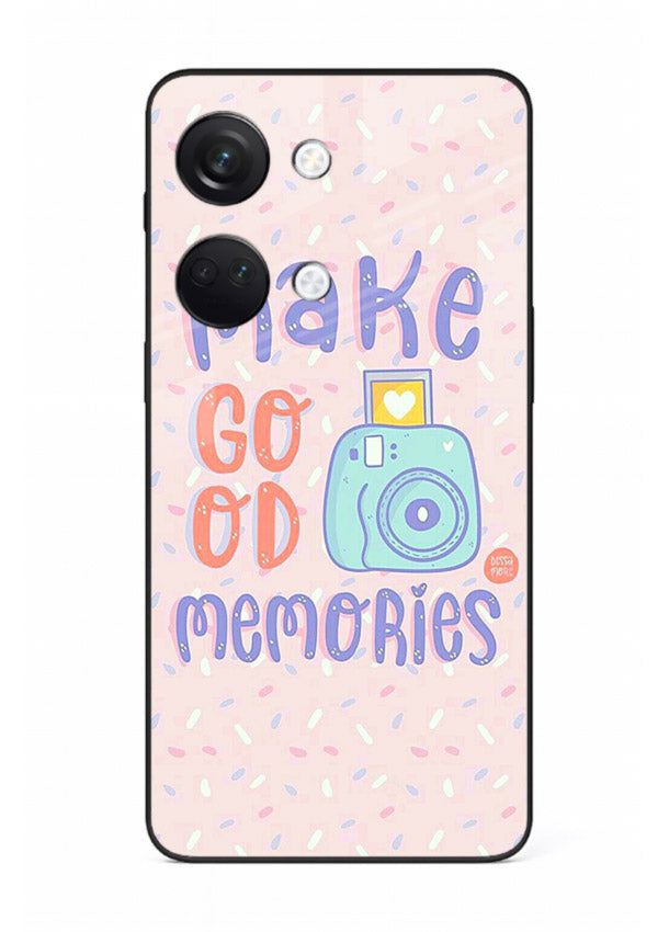 Make Good Memories pastel quote artwork OnePlus Nord 3 glass back cover