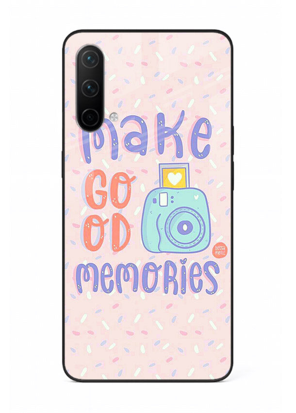 Make Good Memories pastel quote artwork OnePlus Nord CE 5G glass back cover