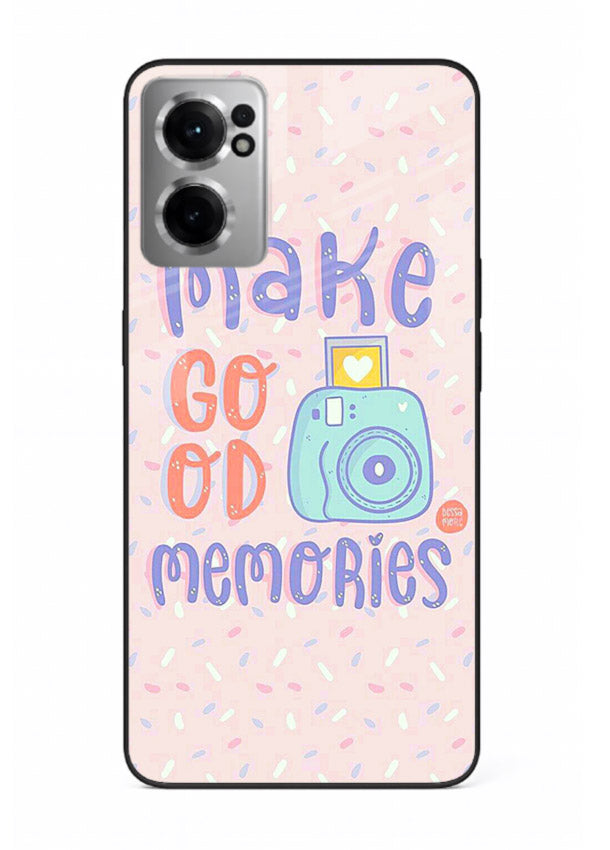 Make Good Memories pastel quote artwork OnePlus Nord CE2 5G glass back cover