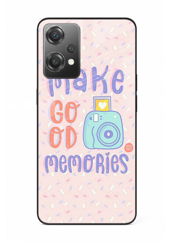 Make Good Memories pastel quote artwork OnePlus Nord CE2 Lite 5G glass back cover