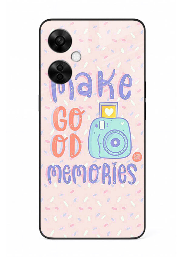 Make Good Memories pastel quote artwork OnePlus Nord CE3 Lite glass back cover