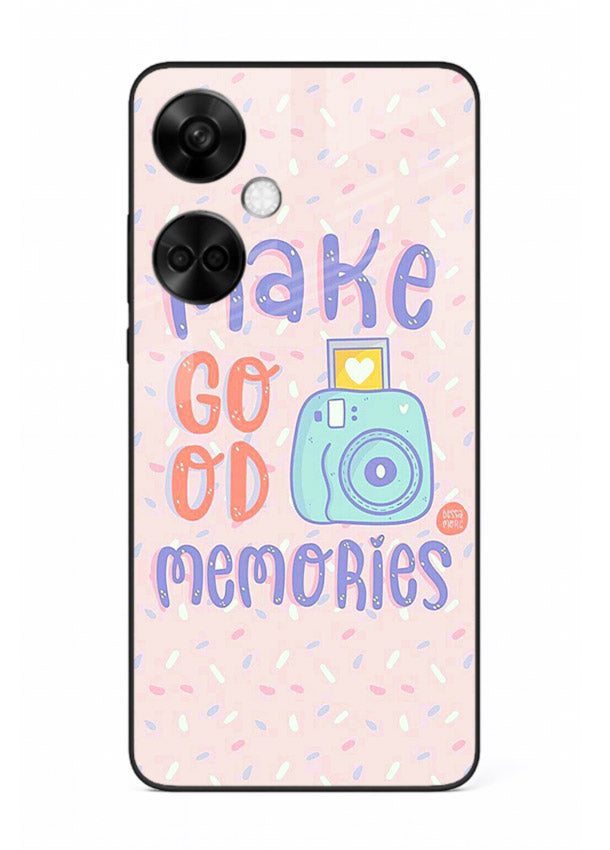 Make Good Memories pastel quote artwork OnePlus Nord CE3 glass back cover