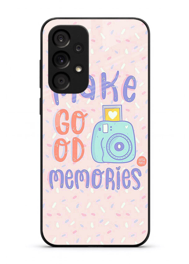 Make Good Memories pastel quote artwork Samsung A53 5G glass back cover
