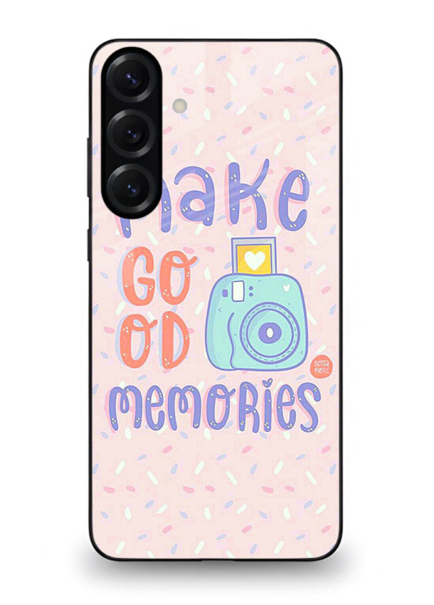 Make Good Memories pastel quote artwork Samsung A54 5G glass back cover