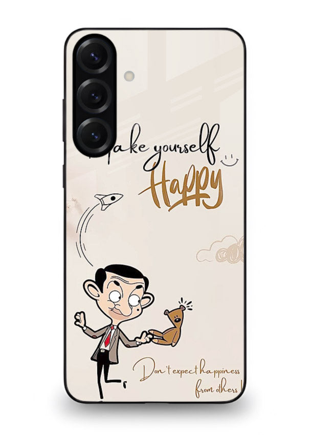 Playful character design printed on Samsung A16 5G glass back cover with bright uplifting tones.