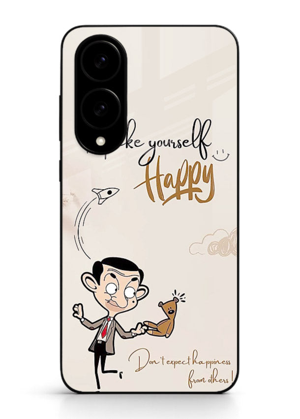 Playful character design printed on Samsung S25 Edge glass back cover with bright uplifting tones.