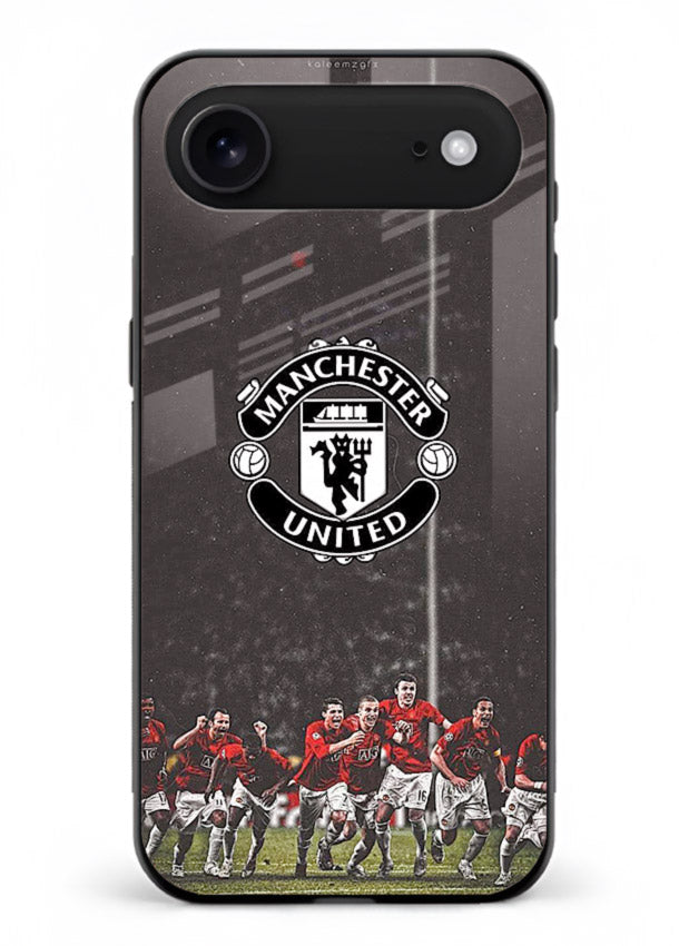 Football emblem design printed on tempered glass iPhone 18 Air back cover
