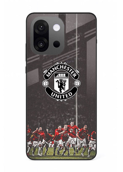 Football emblem design printed on tempered glass OnePlus 13s back cover