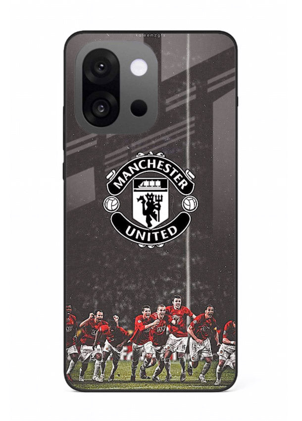 Football emblem design printed on tempered glass OnePlus 13s back cover